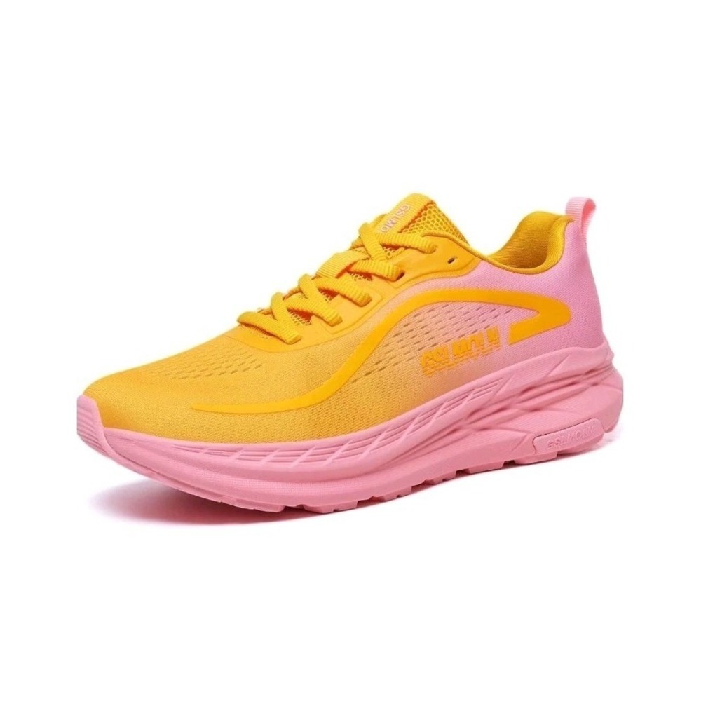 GSLMOLN Womens Non Slip Walking Shoes Pink Yellow Mesh Sneakers 9.5 EU 41